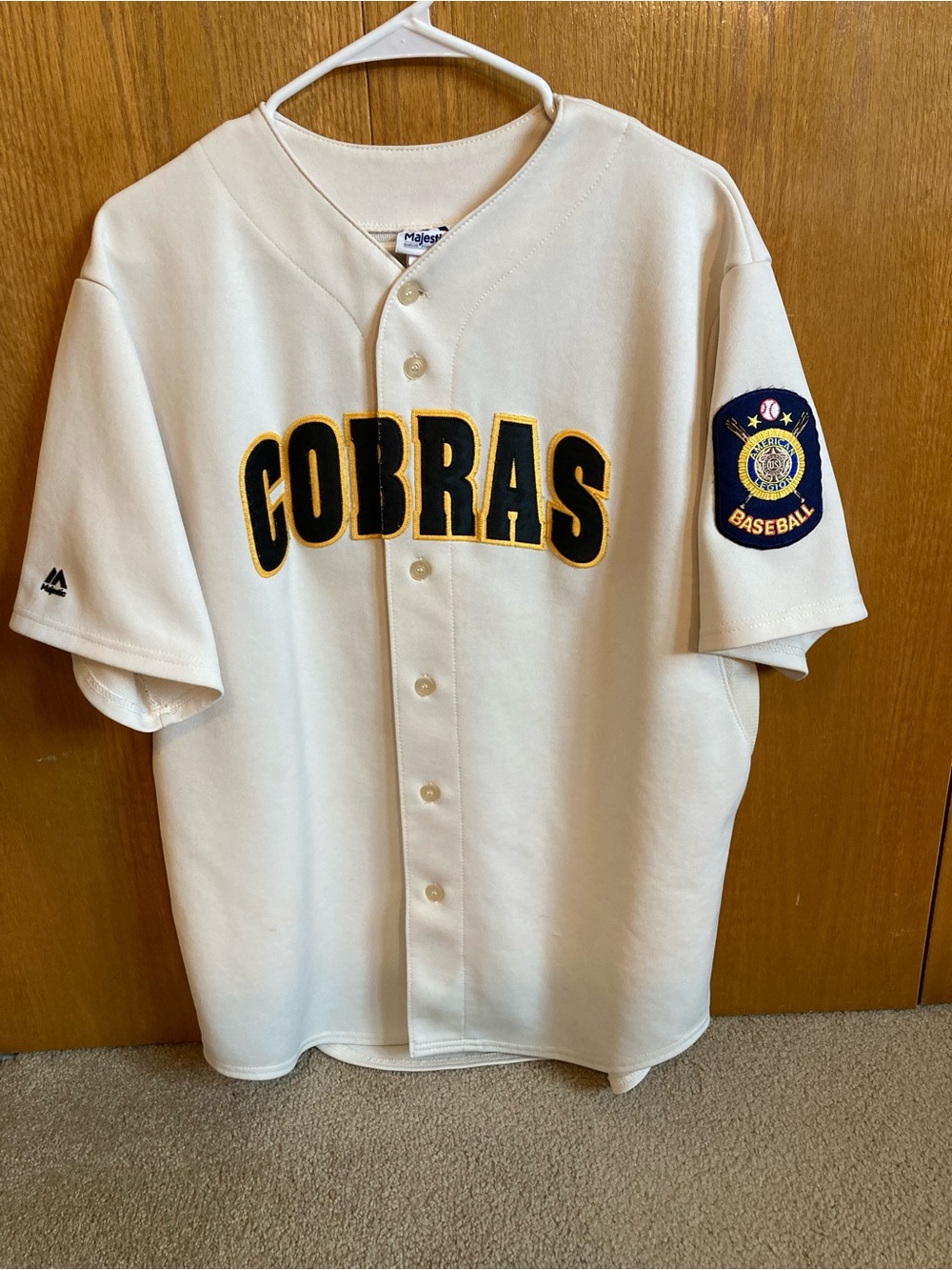 Majestic Vintage Baseball Jersey w/ American Legion patch - Cobras - size L